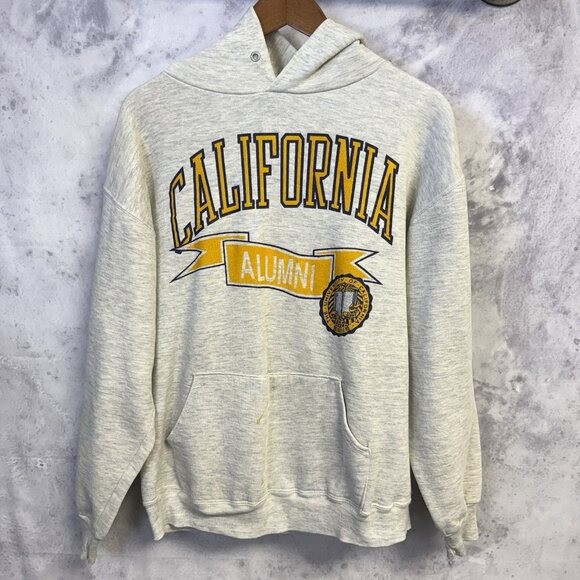 Vintage Cal Berkeley Alumni Hoodie Sweatshirt Mens Large Gray 80s University - Picture 1 of 16